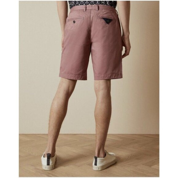 Ted Baker Men's Chino Shorts Pink Flat Front Pockets Stretch Twill 38R New - Picture 9 of 9